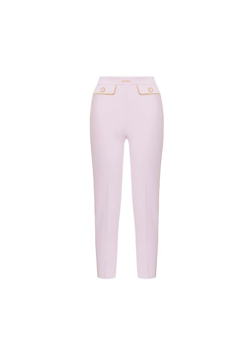 Crepe trousers with piping and jewel horsebit ELISABETTA FRANCHI | PAT7151E2.DK3